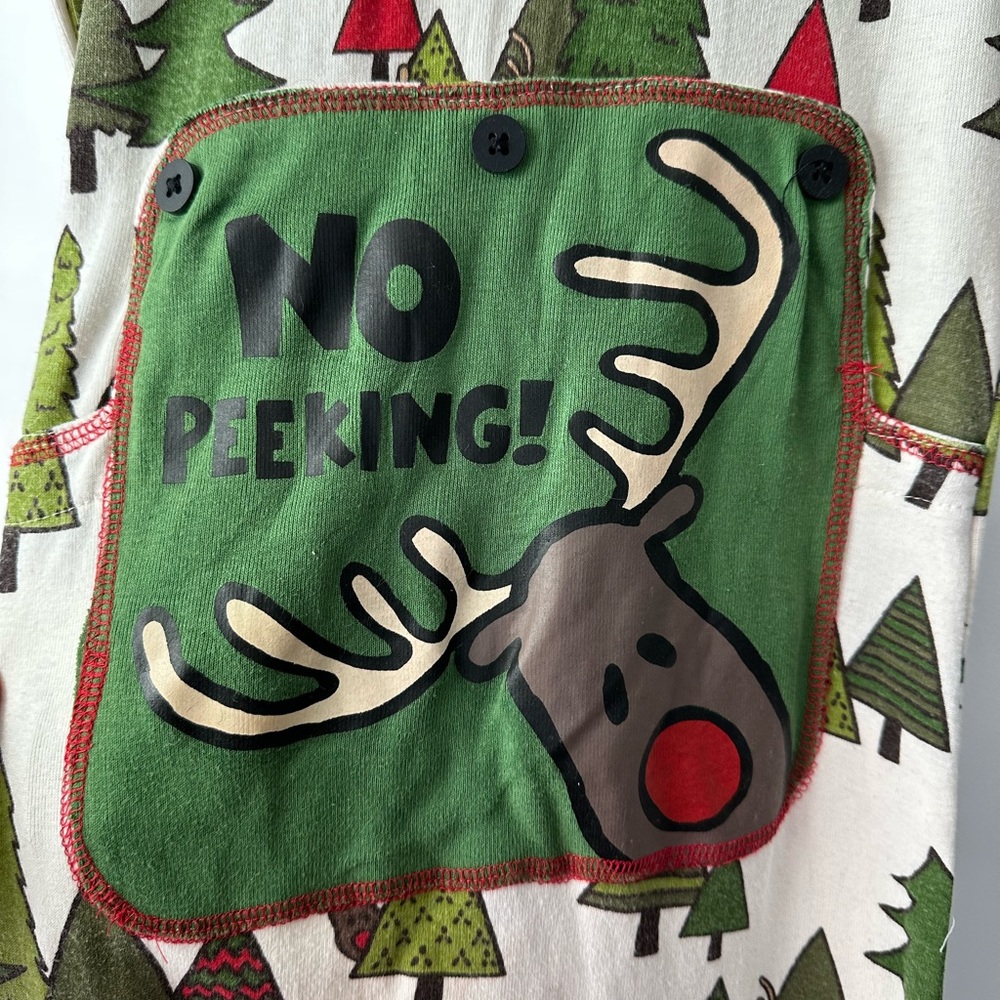 Lazy One "No Peeking" Moose Butt Flapjack Pajamas (Size 8) - Picture 3 of 5